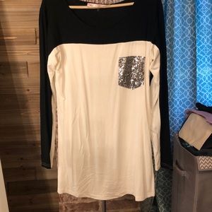 Sequin pocket tunic
